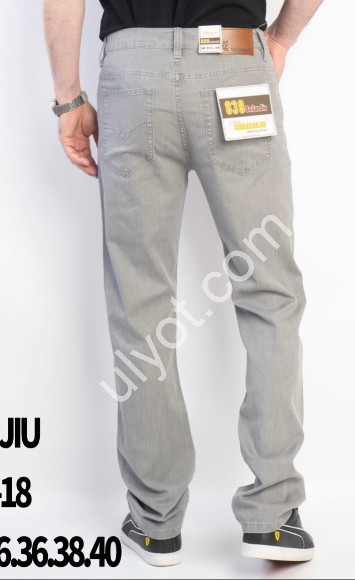 ДЖИНСЫ BASANJIU (32-40) СВ.СЕРЫЙ 024-18