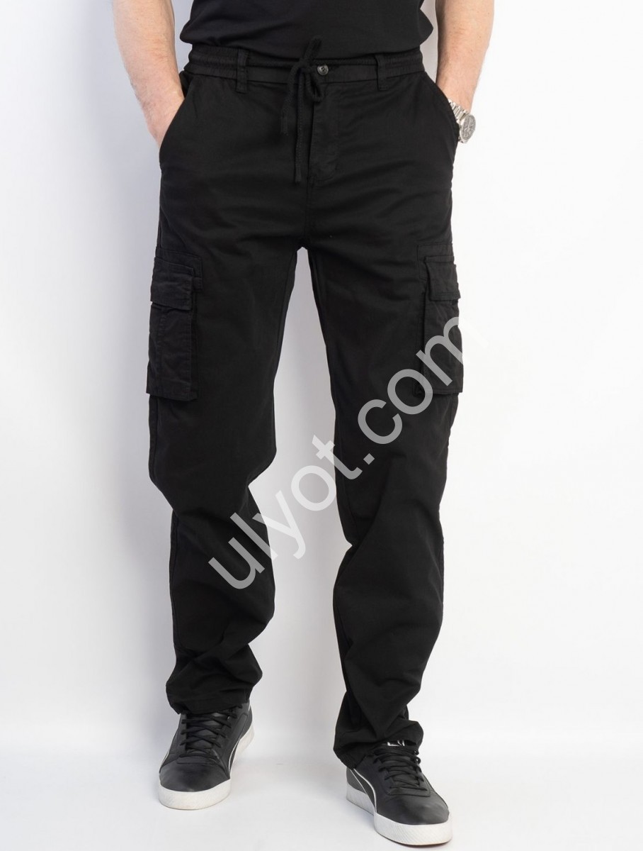 ДЖЕГИНСЫ AKPZEN (32-40) КАРГО ЧЕРНЫЙ 8096-1