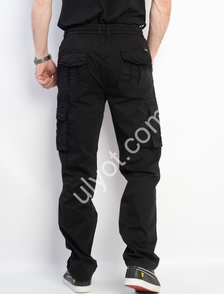 ДЖЕГИНСЫ AKPZEN (32-40) КАРГО ЧЕРНЫЙ 8096-1