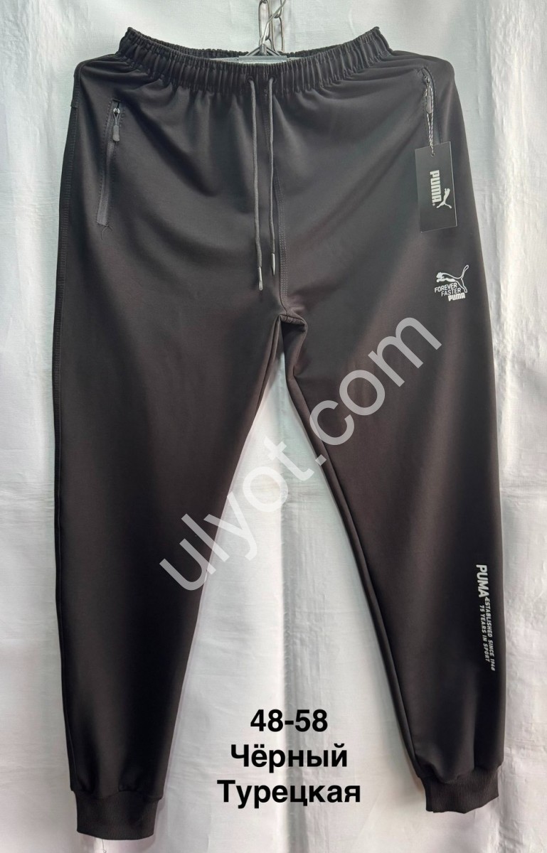 СПОРТ.ШТАНЫ P15 (48-58) МАНЖЕТ ЧЕРНЫЙ 