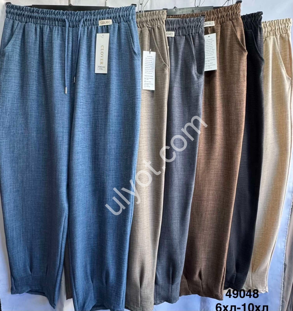 ШТАНЫ (6XL-10XL) СЕРЫЙ 49048