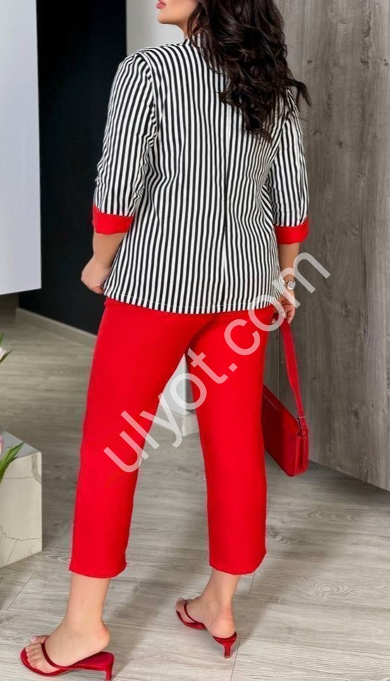 КОСТЮМ ТРІЙКА (48-58) ЧЕРВОНИЙ 0338