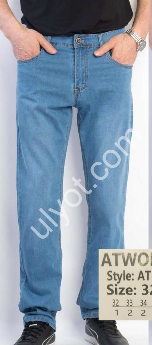 ДЖИНСЫ ATWOLVES (32-38) ГОЛУБОЙ 6615