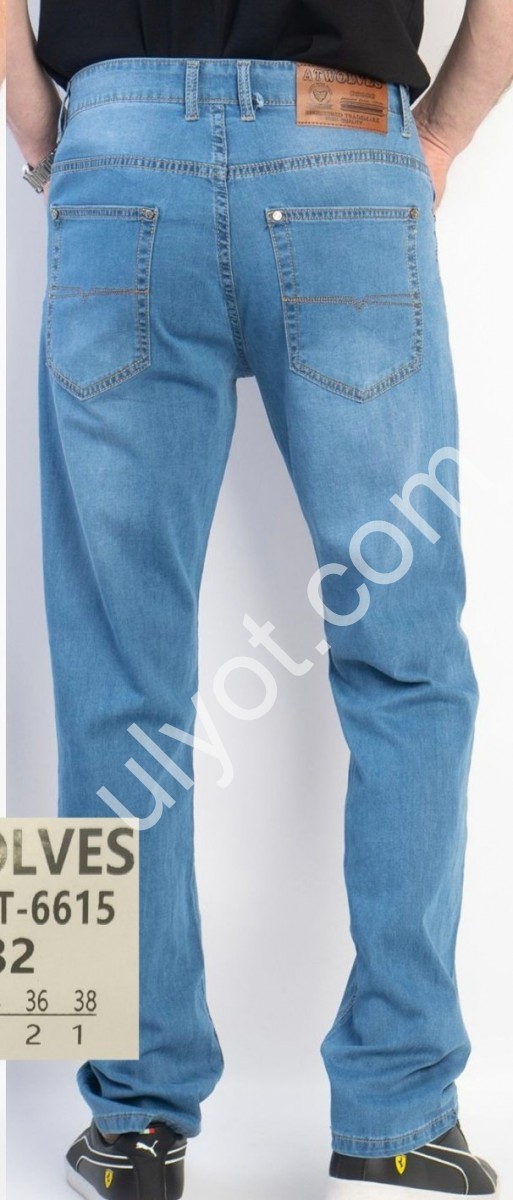 ДЖИНСЫ ATWOLVES (32-38) ГОЛУБОЙ 6615