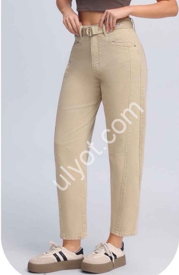 ДЖИНСЫ M.SARA (XS-XL) БЕЖ 1283-9