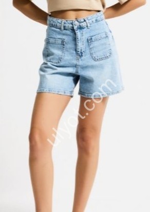 ШОРТЫ IT'S BASIC (34-42) ГОЛУБОЙ 4828/4s6/3