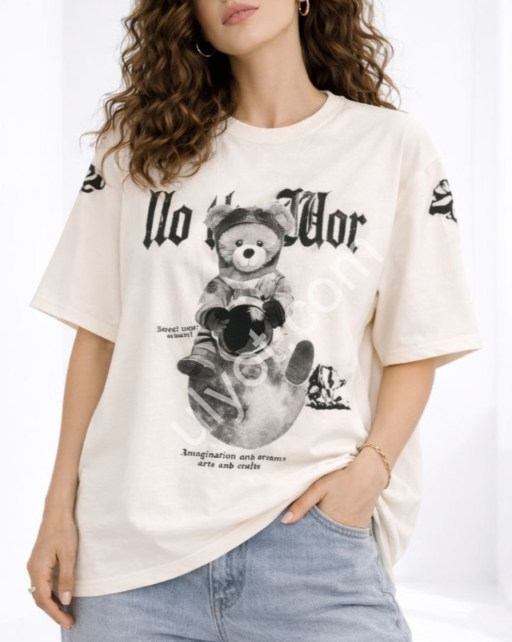 ФУТБОЛКА (ONESIZE 42-46) МИШКА МОЛОЧНЫЙ M55