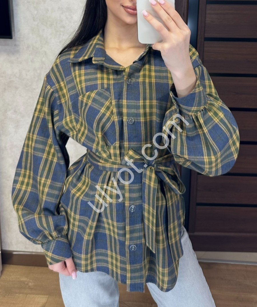 СОРОЧКА (42-52) ГРАФІТ+ЖОВТИЙ 8