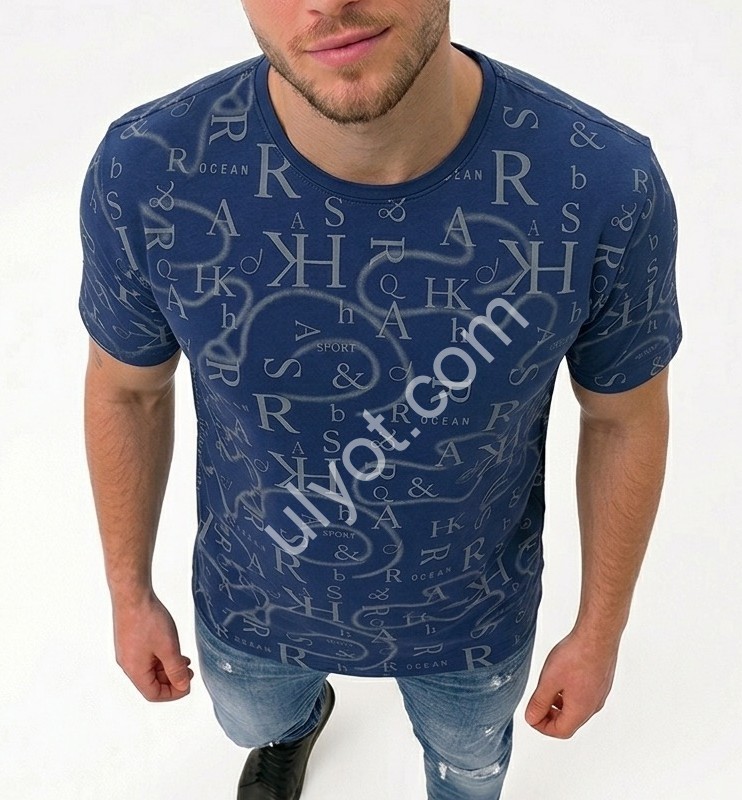 ФУТБОЛКА BİGLİVER (M-2XL) СИНИЙ 5579