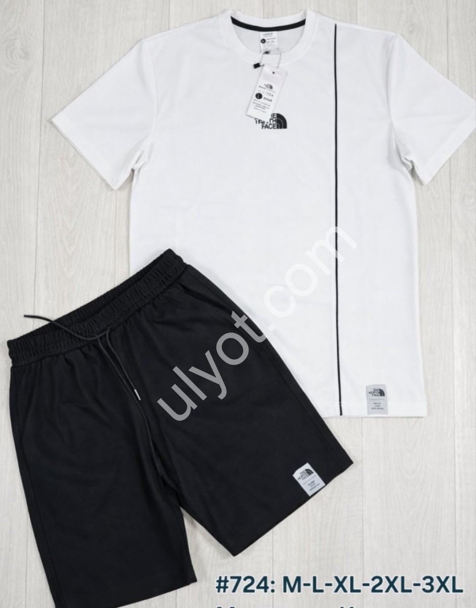 СПОРТ. КОСТЮМ T48 (M-3XL) БІЛИЙ+ЧОРНИЙ 724