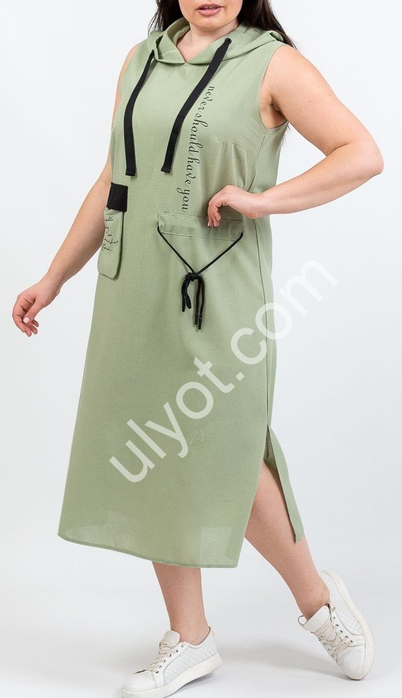 ПЛАТЬЕ (XL-4XL) ФИСТАШКА 