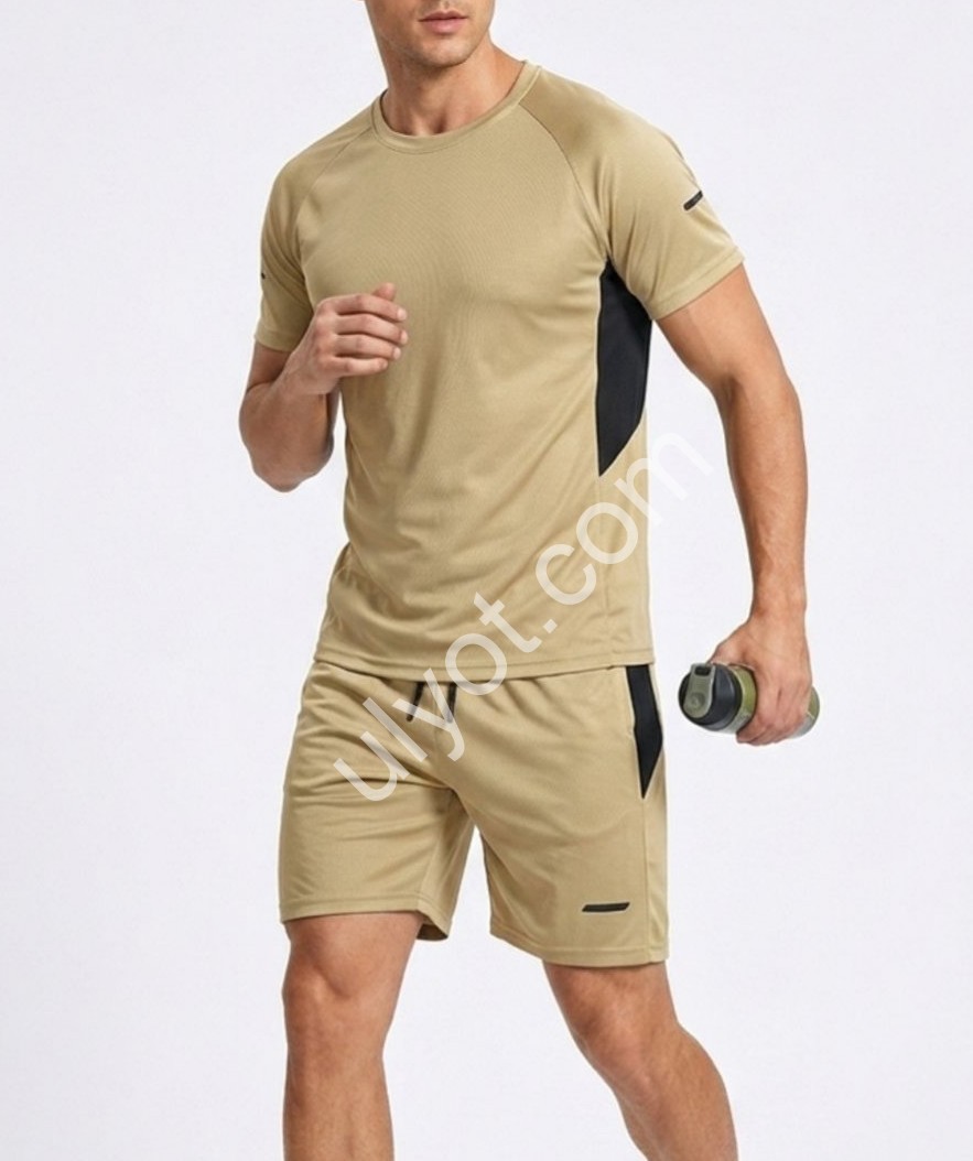 КОСТЮМ (M-3XL) БІЖ+ЧОРНИЙ