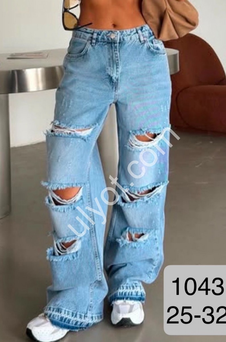 ДЖИНСЫ TOP SHOP (25-32) ГОЛУБОЙ 1043