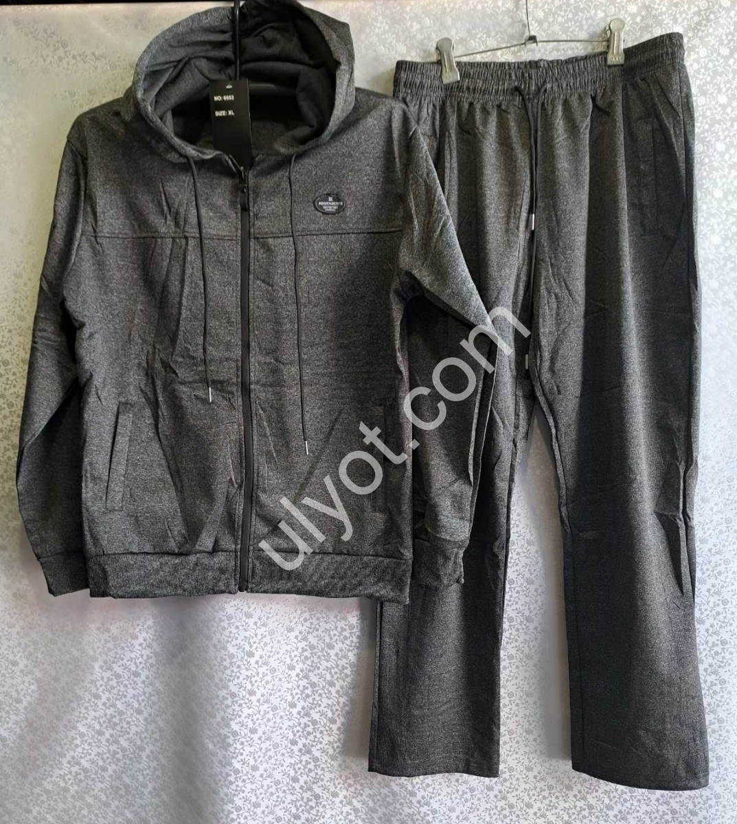 СПОРТ.КОСТЮМ (M-3XL) ПРЯМОЙ Т.СЕРЫЙ 6653
