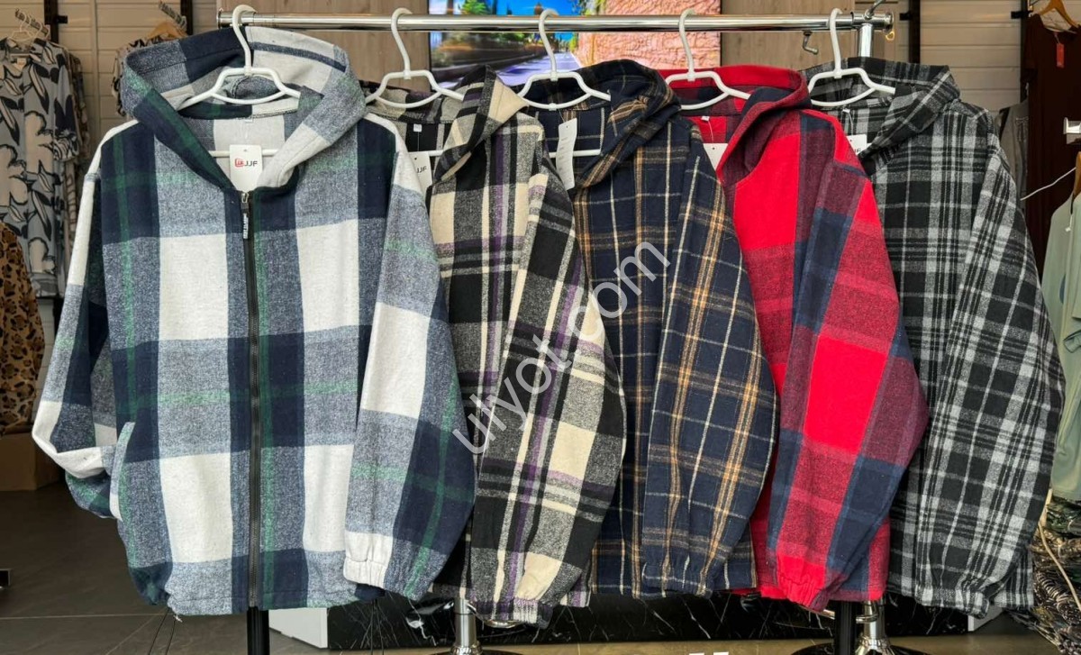 РУБАШКА JJF (L-4XL) БЕЛЫЙ+Т.ЗЕЛЕНЫЙ 8872