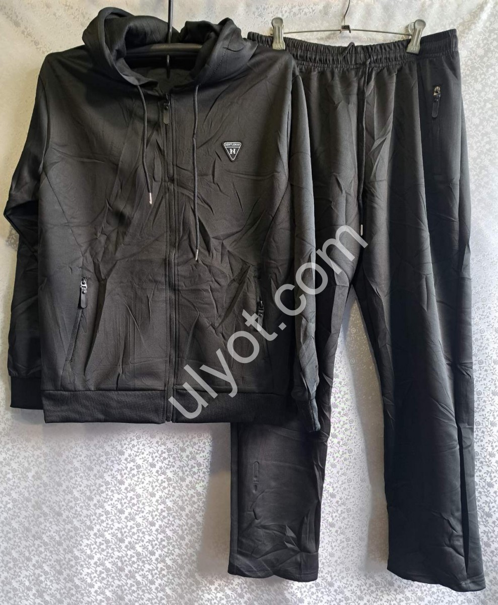 СПОРТ.КОСТЮМ (M-3XL) ПРЯМИЙ ЧОРНИЙ 6651