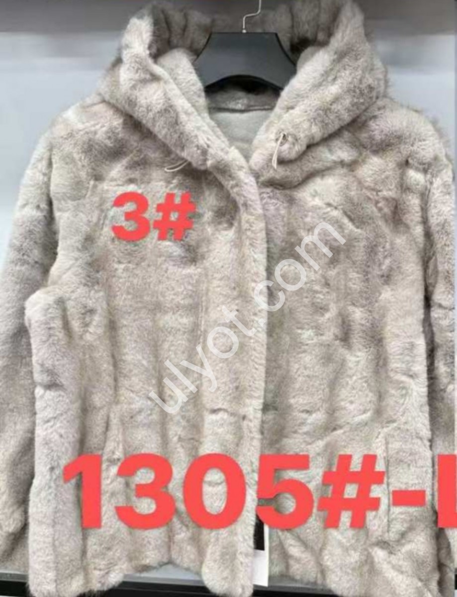 ПОЛУШУБОК (L-2XL) СЕРО-БЕЖЕВЫЙ 1305