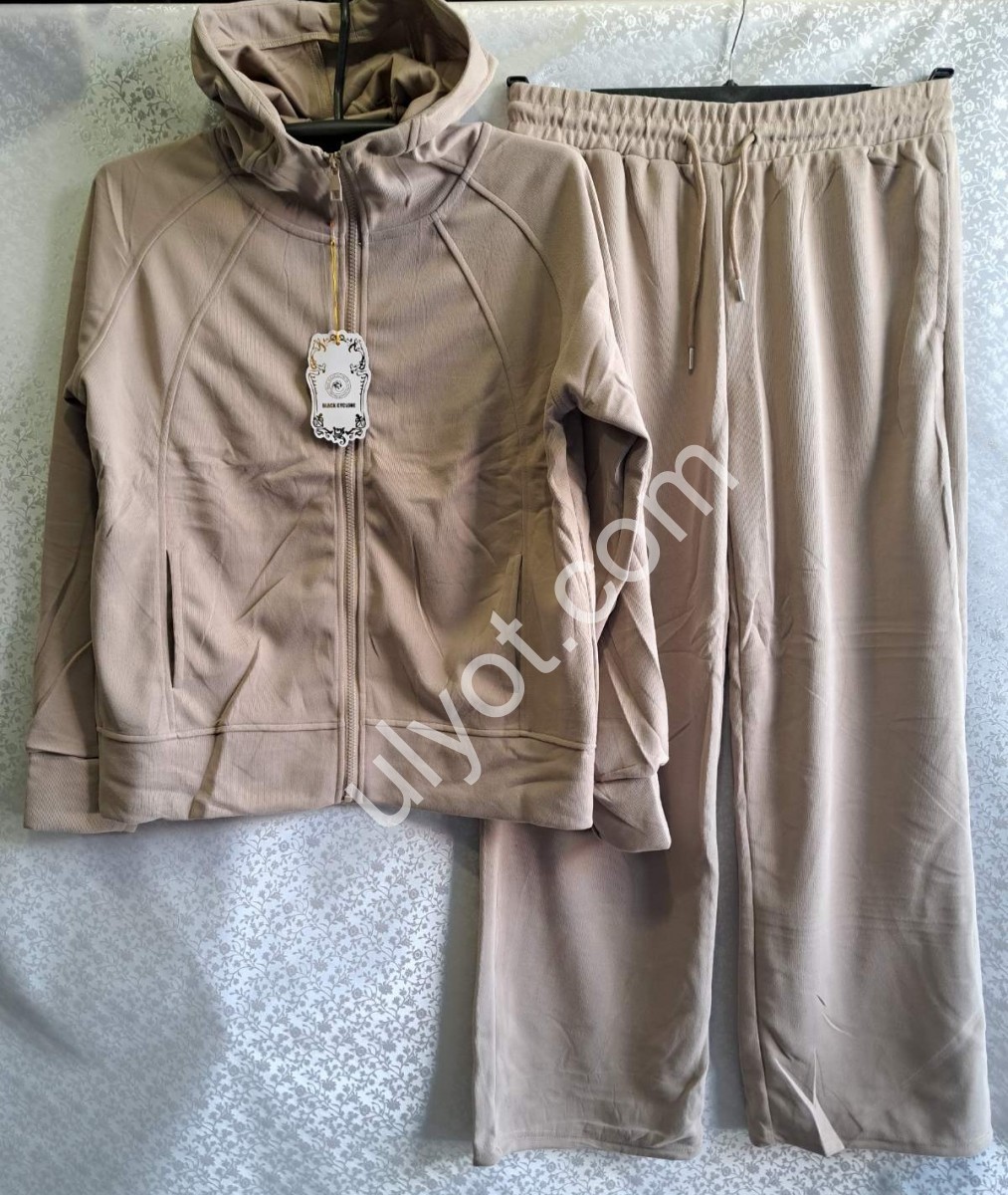 СПОРТ.КОСТЮМ (S-2XL) ПРЯМОЙ БЕЖ 2095