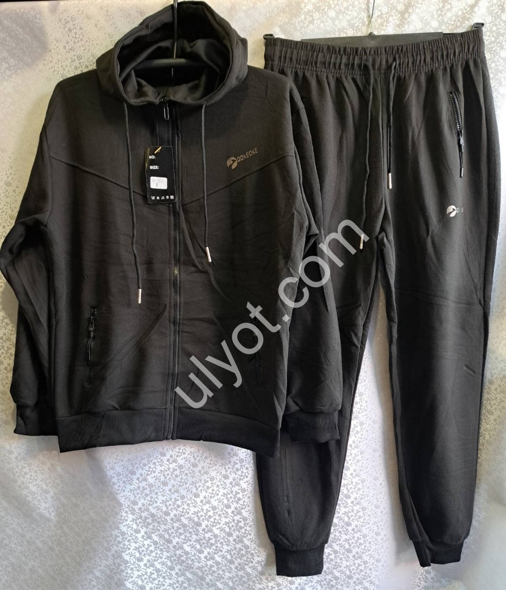 СПОРТ.КОСТЮМ (M-3XL) МАНЖЕТ Т.СЕРЫЙ 2076