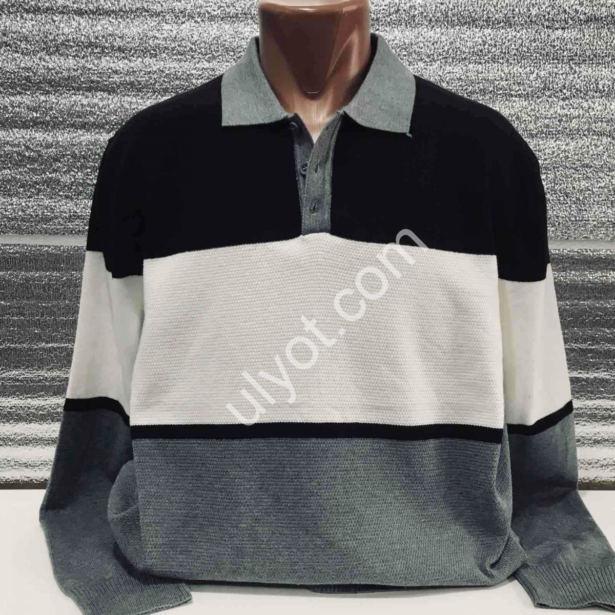 СВИТЕР MJ (M-2XL) ЧЕРНЫЙ+МОЛОЧНЫЙ+СЕРЫЙ 191