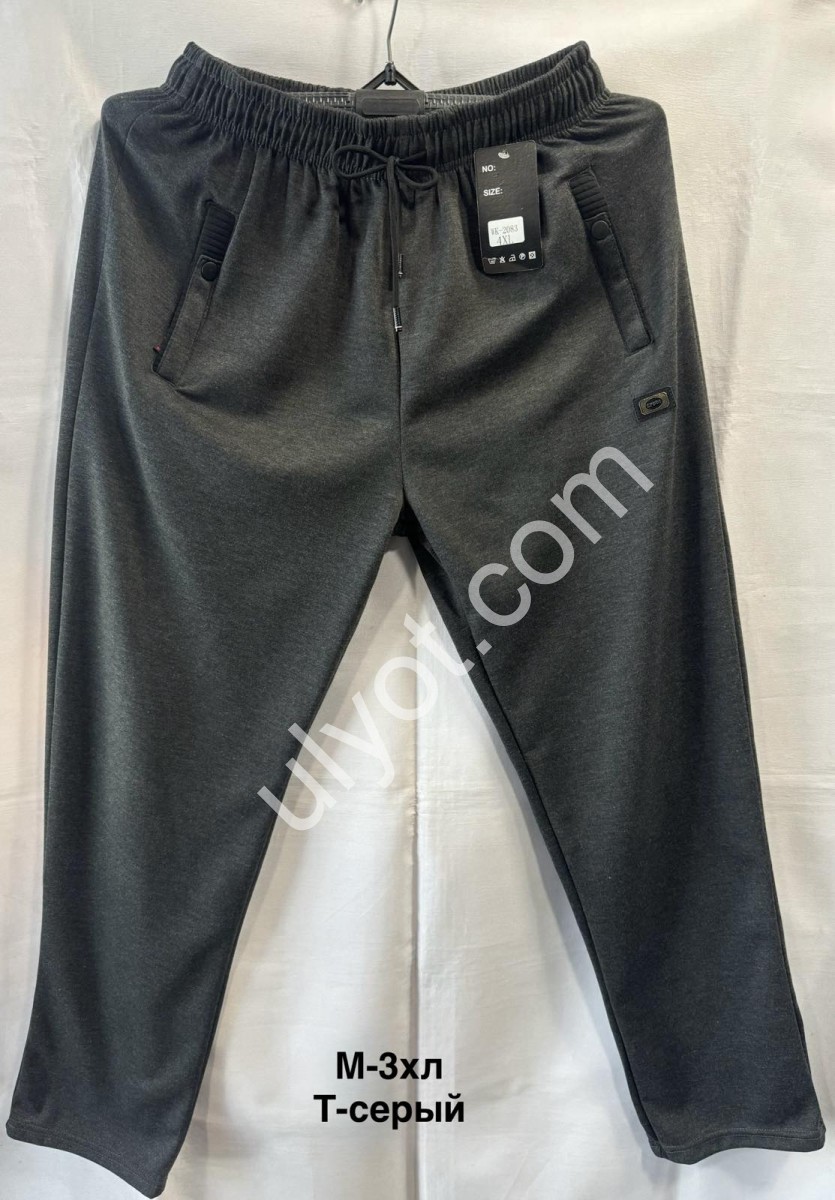 СПОРТ. ШТАНЫ (M-3XL) ПРЯМОЙ Т.СЕРЫЙ 2806
