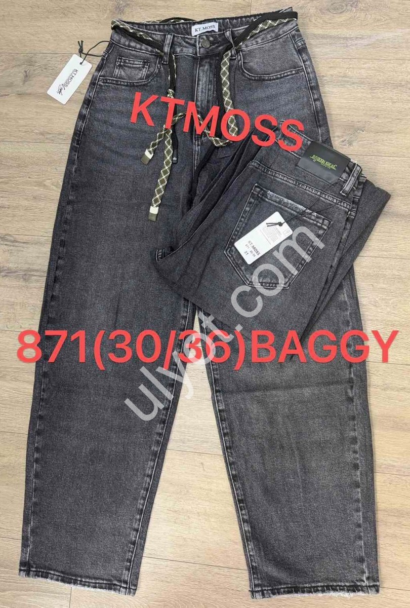 ДЖИНСИ KT.MOSS (30-36) СІРИЙ 871