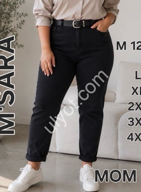 ДЖИНСИ M.SARA (L-4XL) ЧОРНИЙ 1277-13