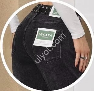 ДЖИНСЫ M.SARA (XS-XL) ГРАФИТ 5569-С