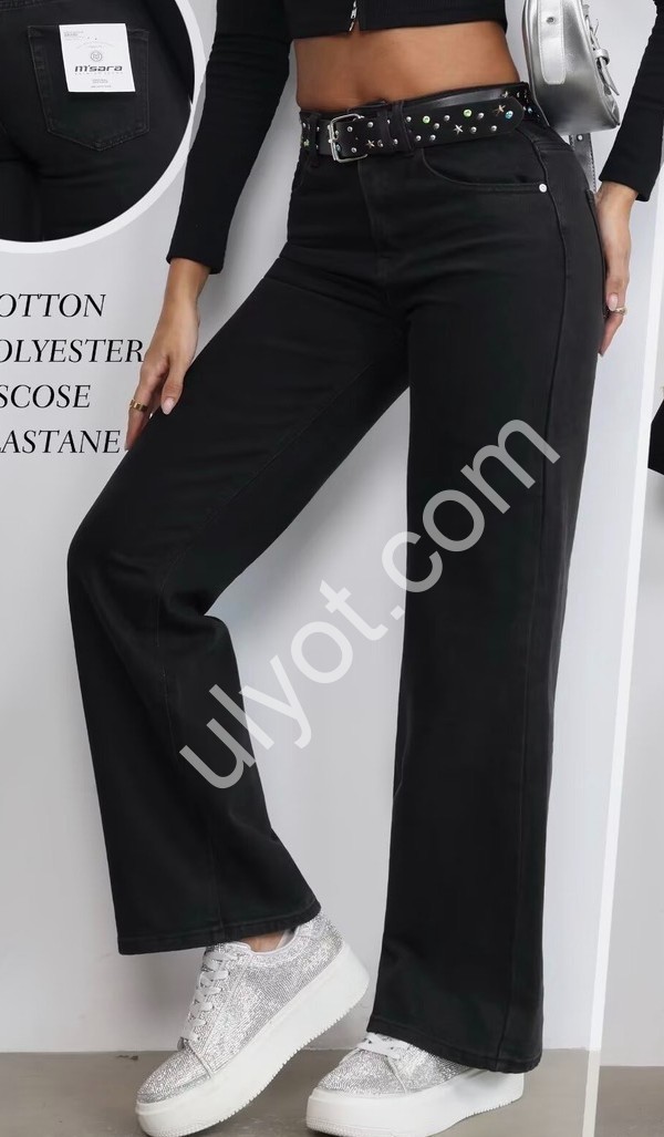 ДЖИНСЫ M.SARA (XS-XL) ЧЕРНЫЙ 6119-A