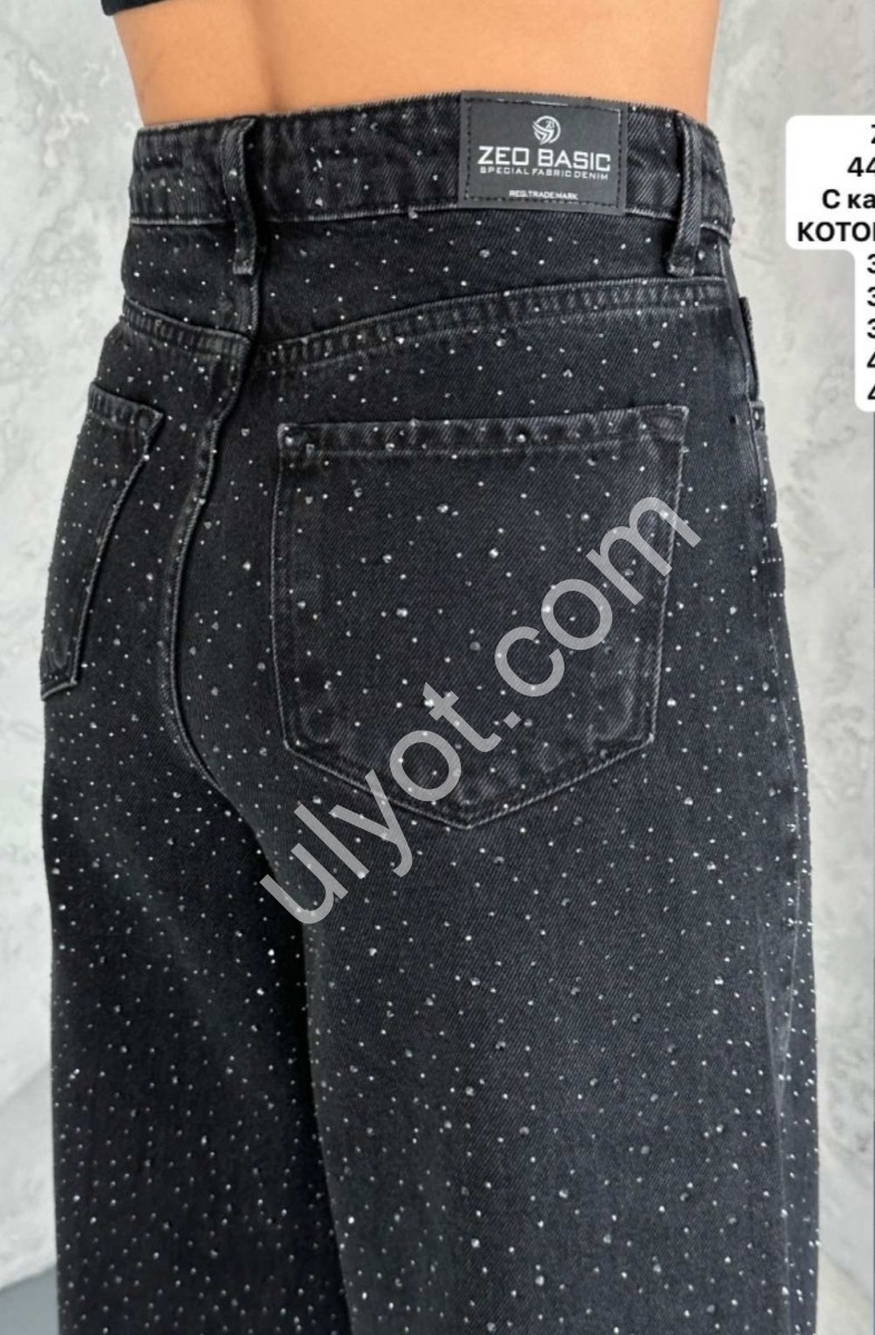 ДЖИНСИ ZEO BASIC (34-42) КАМІННІ ГРАФІТ 4452