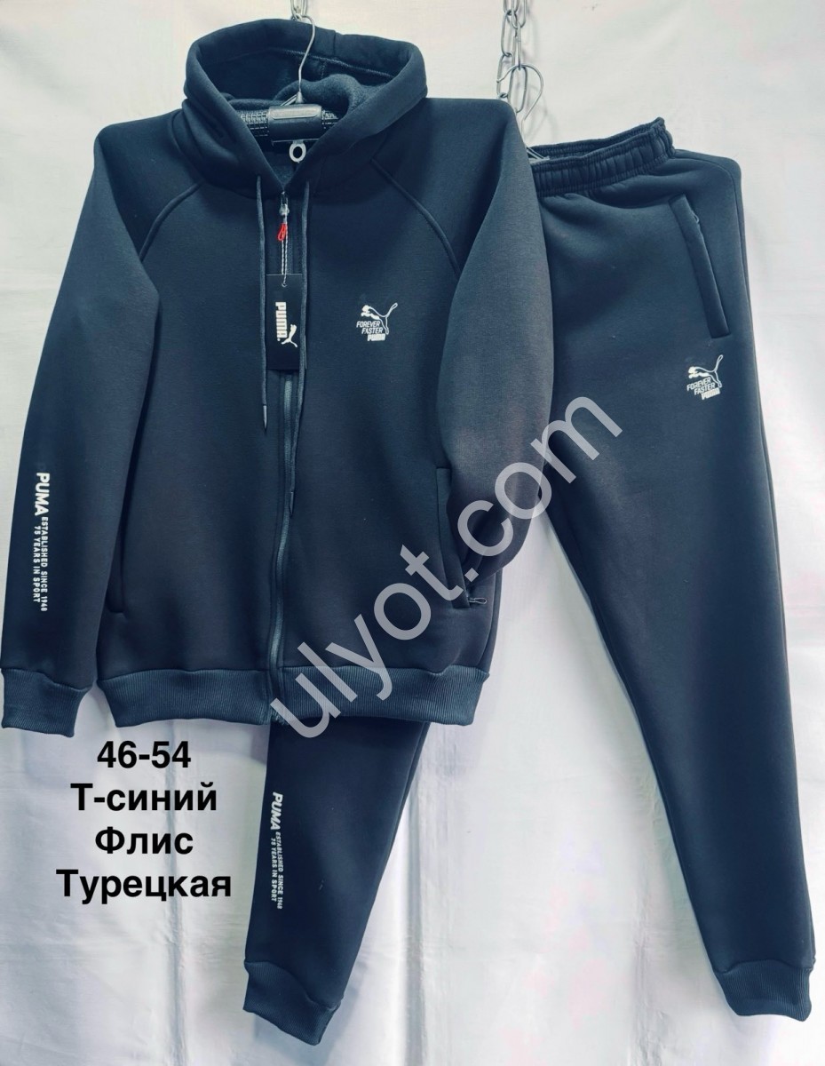 СПОРТ.КОСТЮМ P15 (46-54) ФЛИС МАНЖЕТ Т.СИНИЙ 