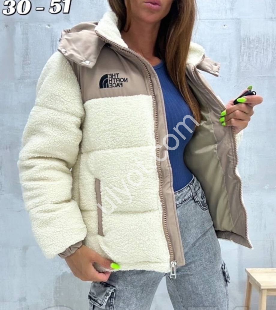 КУРТКА (M-2XL) БІЛИЙ+БІЖ KL8308