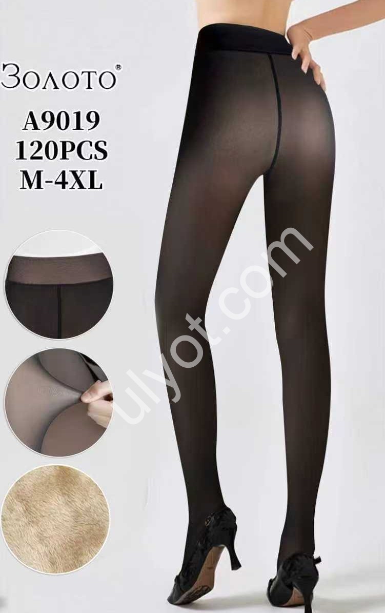 КОЛГОТЫ (ONE SIZE 48-54) МЕХ ЧЕРНЫЙ 9019