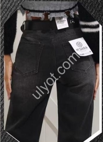 ДЖИНСЫ M.SARA (XS-XL) Т.СЕРЫЙ 5137-B