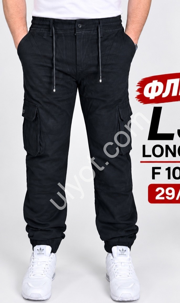 ДЖОГГЕРЫ LONGFEI (29-38) ФЛИС КАРГО ЧЕРНЫЙ F1084