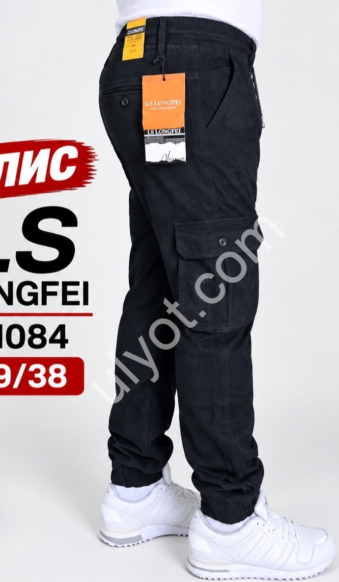 ДЖОГГЕРЫ LONGFEI (29-38) ФЛИС КАРГО ЧЕРНЫЙ F1084
