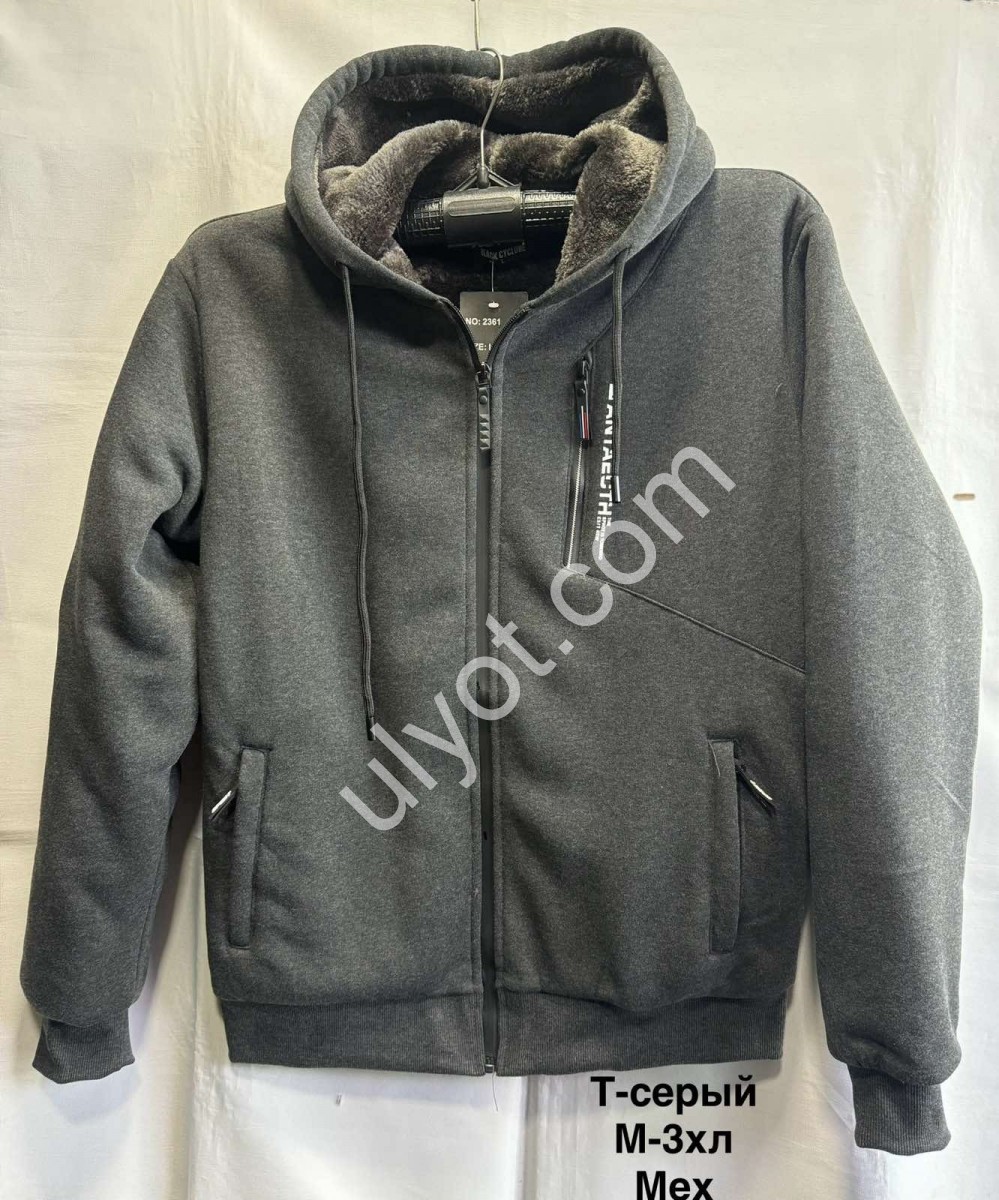 КОФТА (M-3XL) МЕХ Т.СЕРЫЙ 