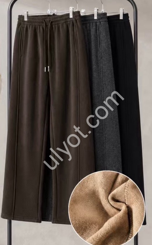 ШТАНИ (2XL-6XL) Хутро ПРЯМО СІРИЙ 2210-4