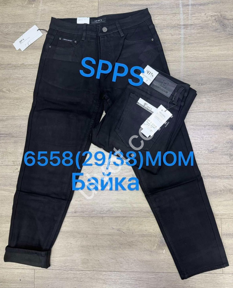 ДЖИНСЫ SPPS (29-38) БАЙКА ЧЕРНЫЙ 6558