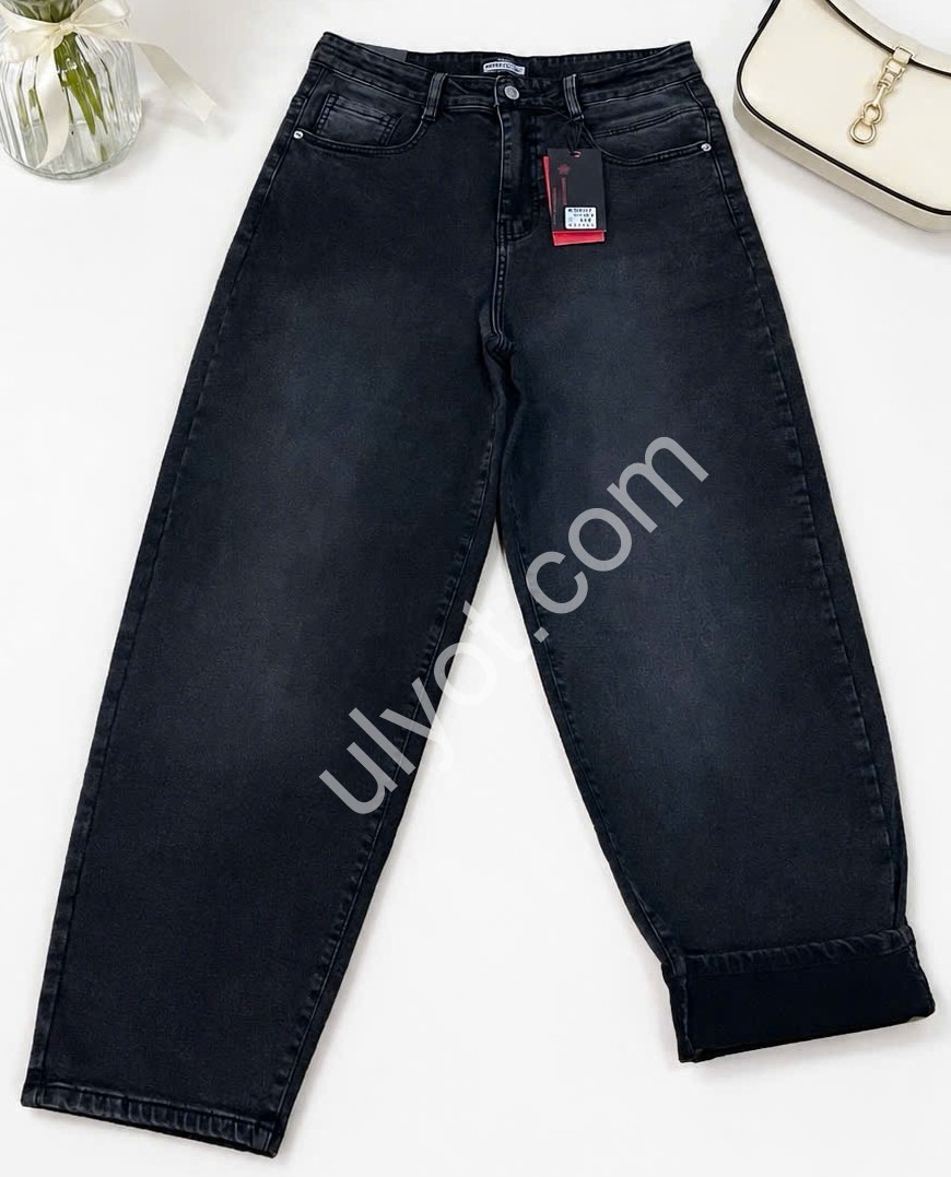 ДЖИНСЫ RELUCKY (31-38) БАЙКА ЧЕРНЫЙ B0186-4