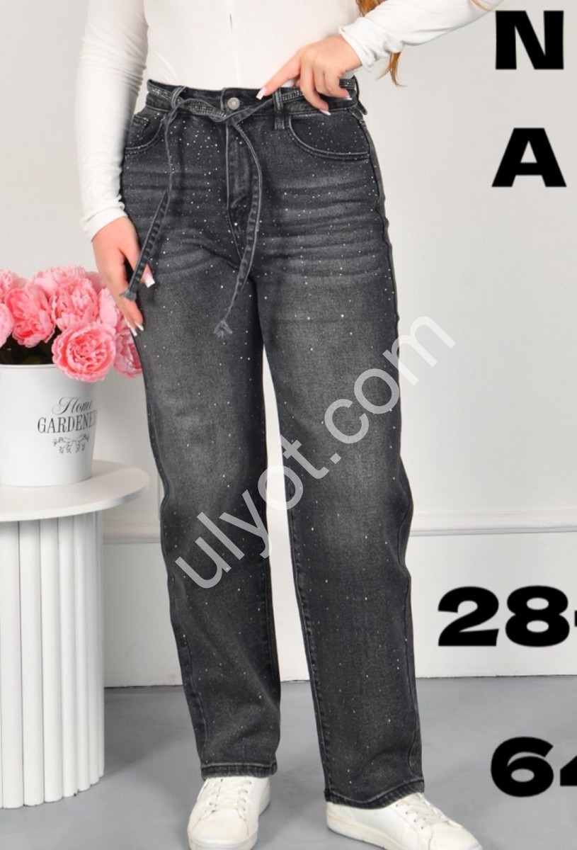 ДЖИНСЫ LIANA (28-33) КАМНИ ГРАФИТ 648