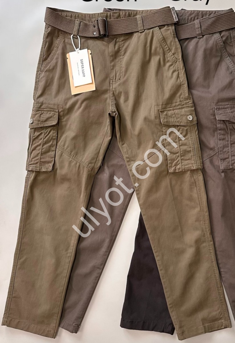 ШТАНЫ (L-4XL) КАРГО ЧЕРНЫЙ 5126