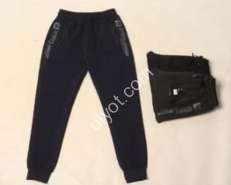 СПОРТ.ШТАНИ (M-3XL) ФЛІС МАНЖЕТ СІРИЙ 2901