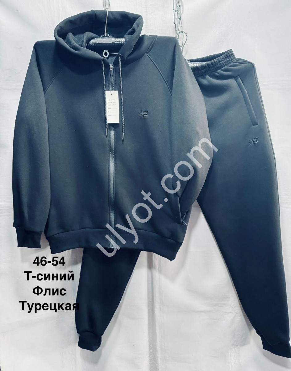СПОРТ.КОСТЮМ NB02 (46-54) ФЛИС МАНЖЕТ Т.СИНИЙ 