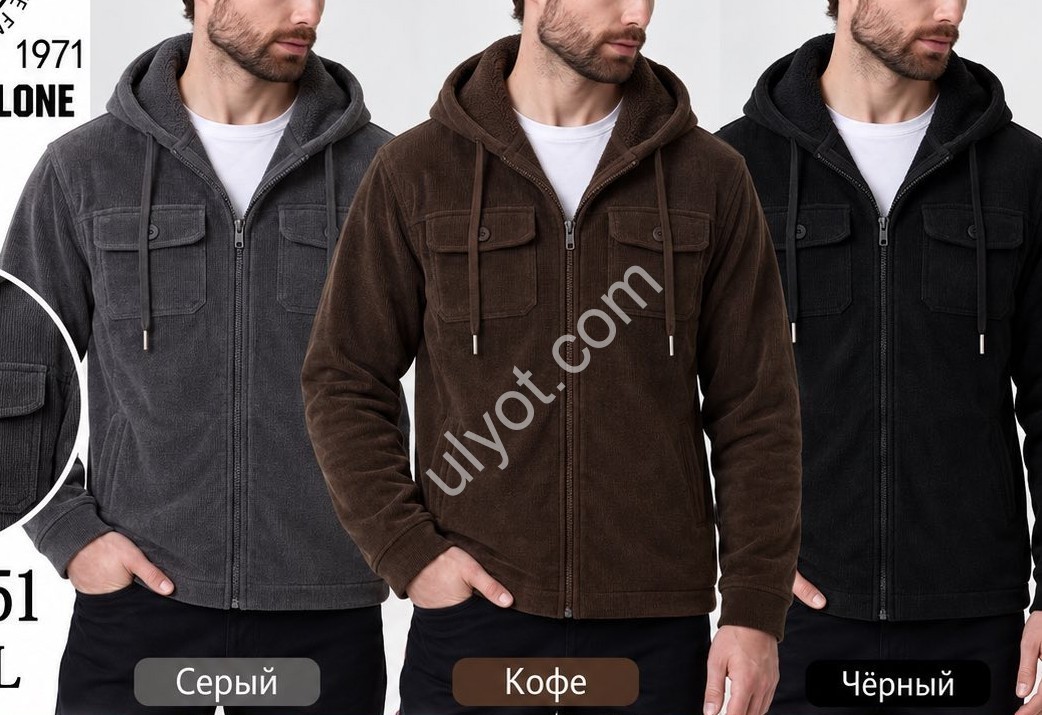 КОФТА (M-3XL) МЕХ ЧЕРНЫЙ 2051