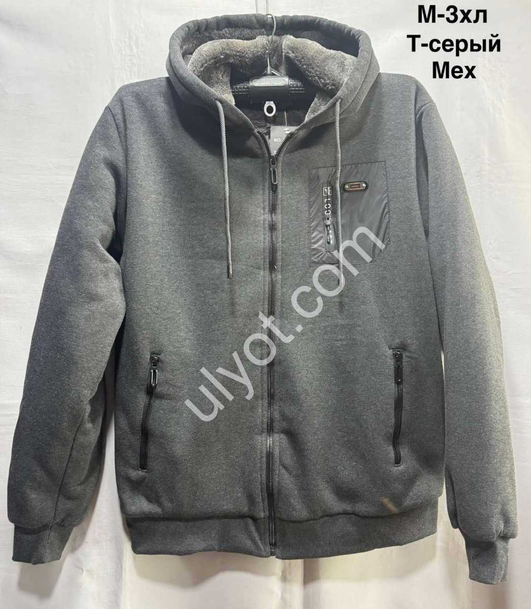 КОФТА (M-3XL) МЕХ Т.СЕРЫЙ 2360A