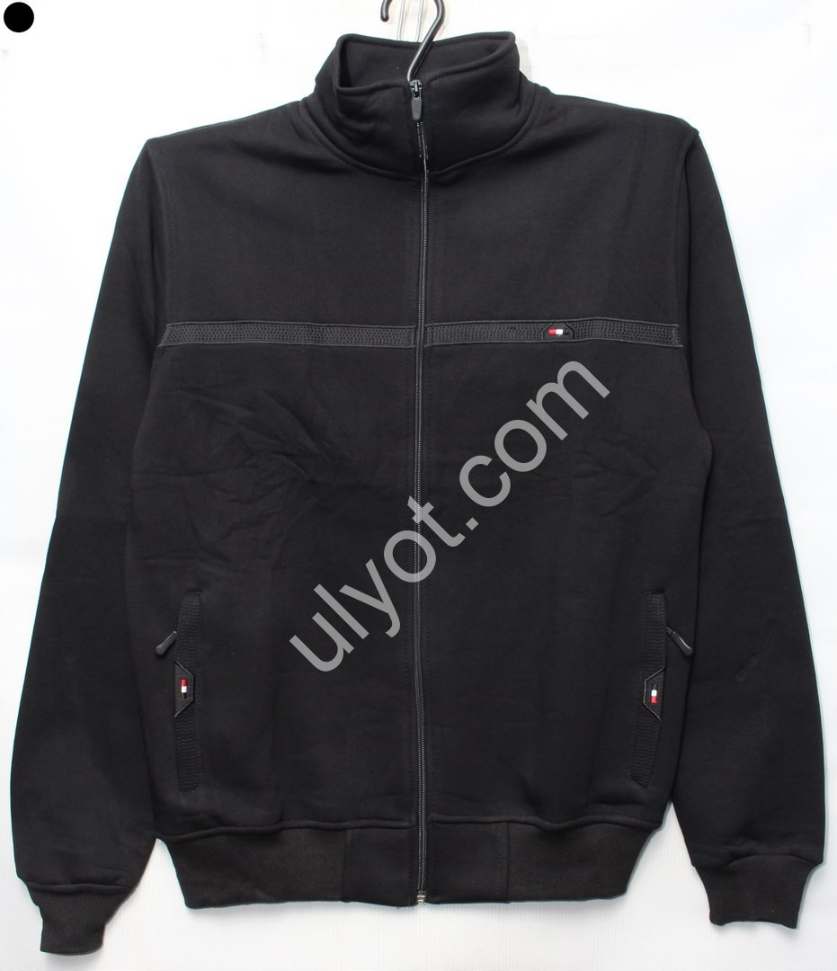 КОФТА (M-2XL) БАЙКА ЧЕРНЫЙ 5846