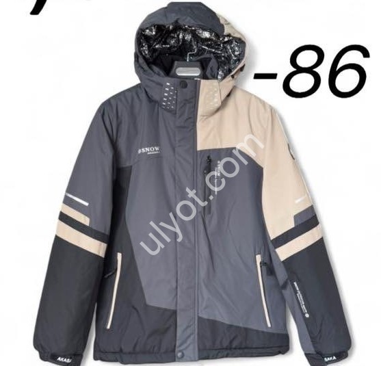 КУРТКА ТЕРМО (M-3XL) СІРИЙ+БІЖ 25019-86