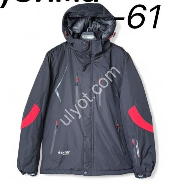 КУРТКА ТЕРМО (M-3XL) ЧОРНИЙ + ЧЕРВОНИЙ 25058-61