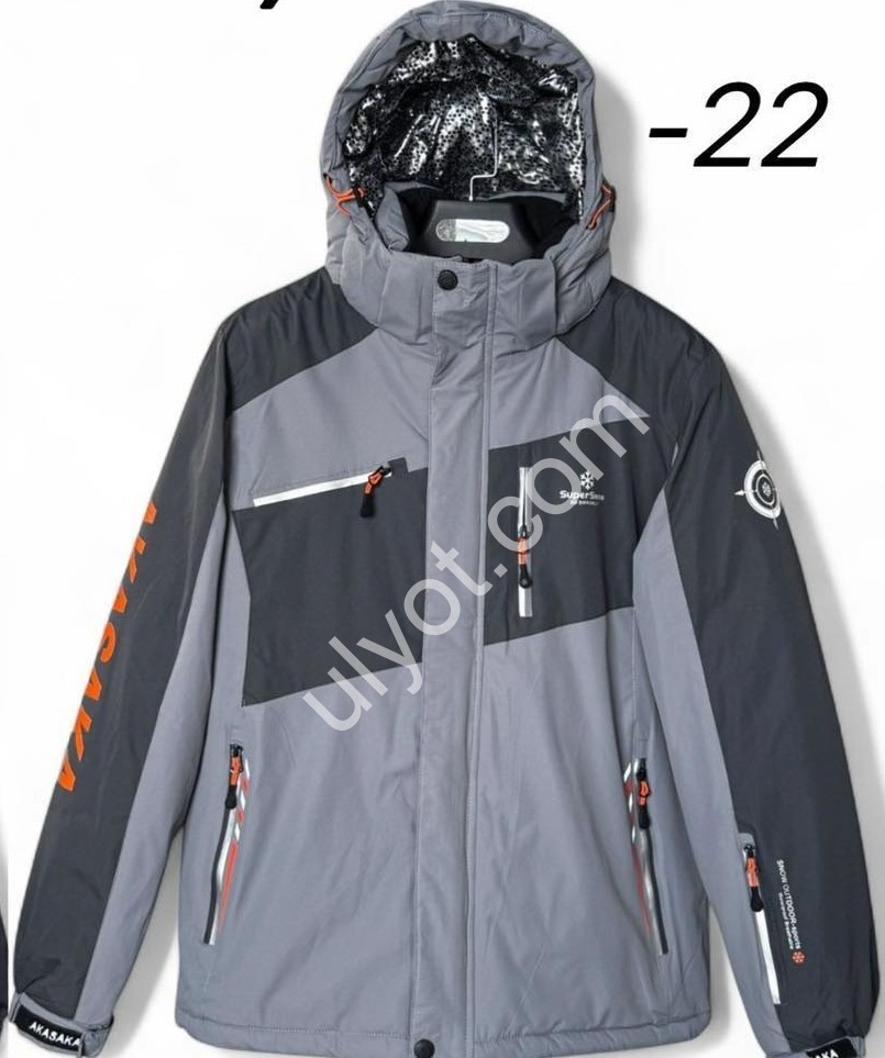 КУРТКА ТЕРМО (M-3XL) СІРИЙ+ЧОРНИЙ 22079-22